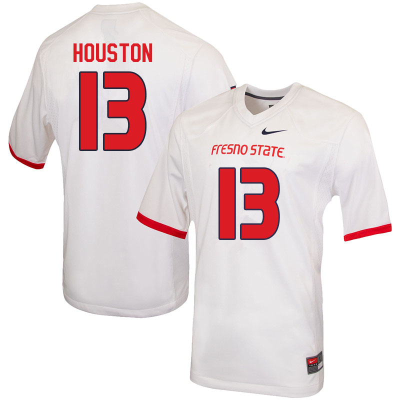 Men #13 Justin Houston Fresno State Bulldogs College Football Jerseys Sale-White